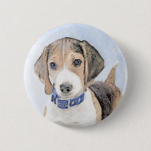 Macaron Rond 5 Cm Peinture beagle - Cute Original Chien Art