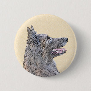 Macaron Rond 5 Cm Peinture belge Tervuren - Cute Original Chien Art