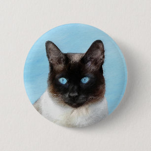 Macaron Rond 5 Cm Peinture de chats de Siamese - Cute Original Cat A