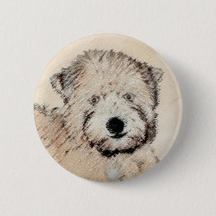 Macaron Rond 5 Cm Peinture de Chien à roux à peluche molle