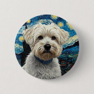 Macaron Rond 5 Cm Peinture de ciel nocturne tourbillonnant – Art mal