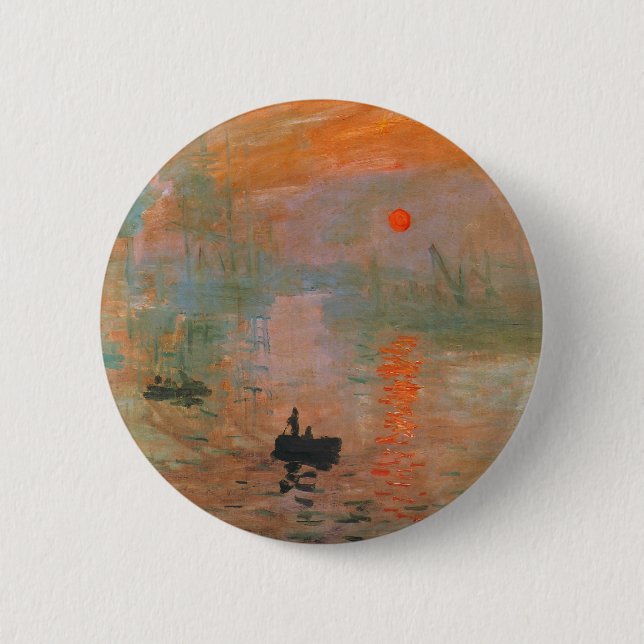 Macaron Rond 5 Cm Peinture de Monet (Devant)
