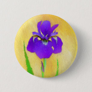 Macaron Rond 5 Cm Peinture d'Iris à Barbe Violette - Chien Original 