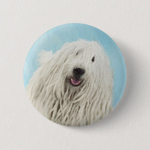 Macaron Rond 5 Cm Peinture Komondor - Cute Original Chien Art