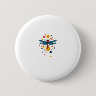 Macaron Rond 5 Cm Peinture Libellule Art Animalier Abstrait Graphiqu