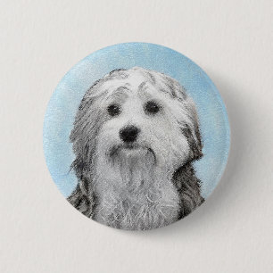 Macaron Rond 5 Cm Peinture Lowchen - Cute Original Chien Art