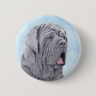 Macaron Rond 5 Cm Peinture Mastiff Neopolitan - Art Chien original