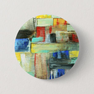 Macaron Rond 5 Cm Peinture originale d'art de paysage urbain