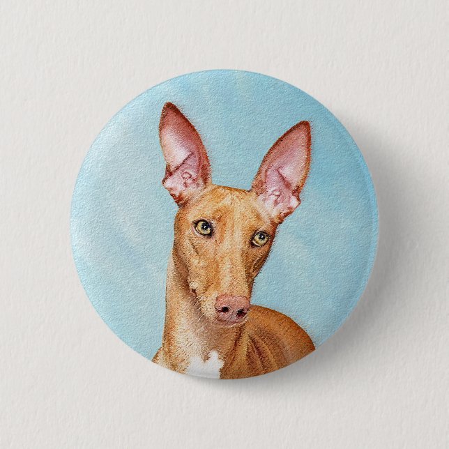 Macaron Rond 5 Cm Peinture Pharaon Hound - Cute Original Chien Art (Devant)