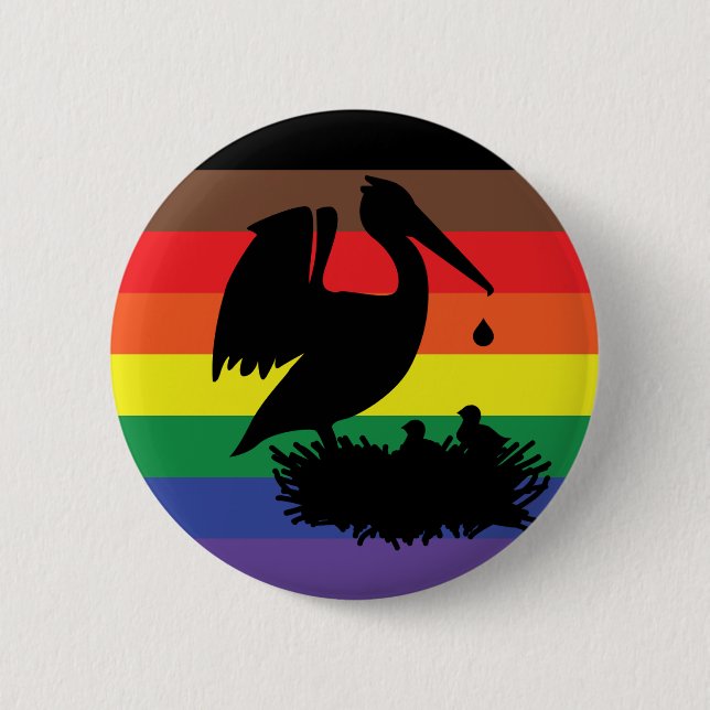 Macaron Rond 5 Cm Pelican Pride (Devant)