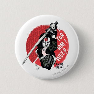 Macaron Rond 5 Cm Peloton de suicide   Katana "pour lui que je