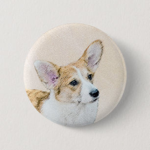 Macaron Rond 5 Cm Pembroke Welsh Corgi Peinture - Art Chien original