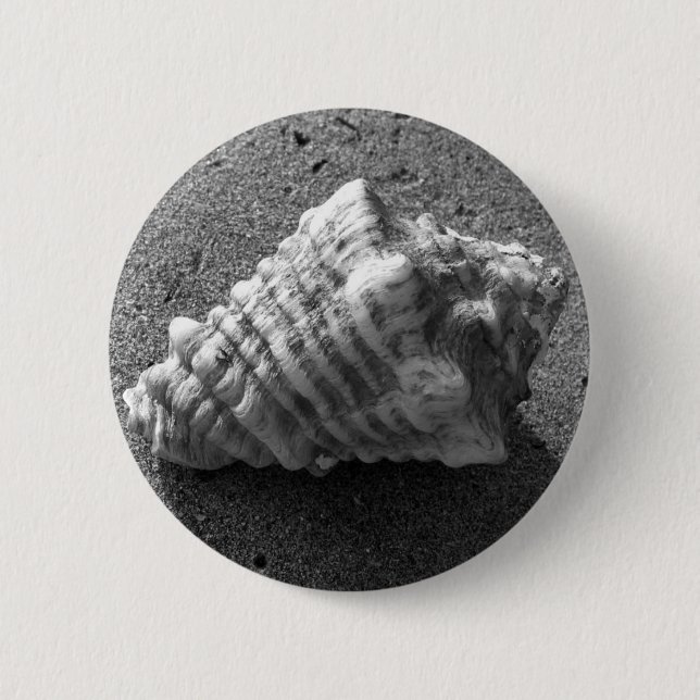 Macaron Rond 5 Cm Pendentif du bouton Conch Seashell Sand Beach (Devant)