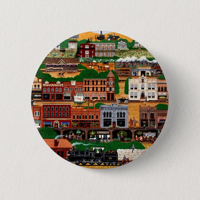 Macaron Rond 5 Cm Pendleton ~ Le Far West (Devant)