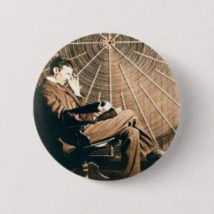 Macaron Rond 5 Cm Pensée de Tesla