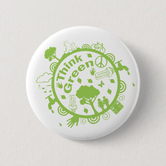 Macaron Rond 5 Cm Pensez le bouton vert