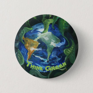 Macaron Rond 5 Cm Pensez le bouton vert