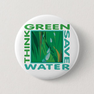Macaron Rond 5 Cm Pensez Vert, économisez de l'eau