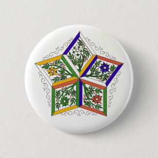 Macaron Rond 5 Cm Penta-Étoile dans le Pin de fleurs