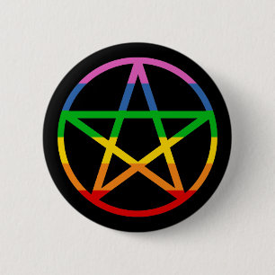 Macaron Rond 5 Cm Pentacle arc-en-ciel