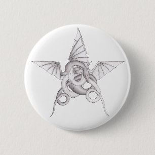 Macaron Rond 5 Cm Pentagone étoilé de dragon