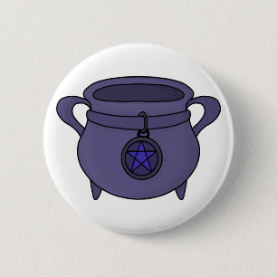 Macaron Rond 5 Cm Pentagram Pentacle Cauldron