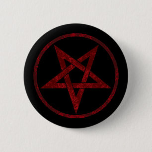 Macaron Rond 5 Cm Pentagram Red Devil
