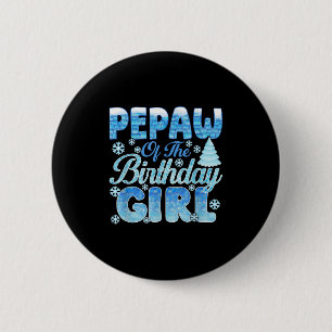 Macaron Rond 5 Cm Pepaw De L'Anniversaire Fille Snowflakes Match À T