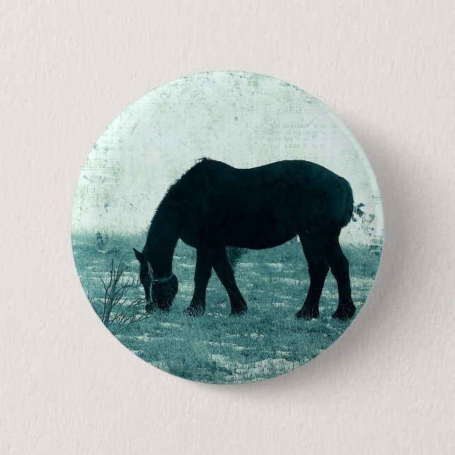 Macaron Rond 5 Cm Percheron d'hiver (Devant)