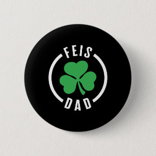Macaron Rond 5 Cm Père Chemise, Feis Papa Trois Leaf Clover Lucky