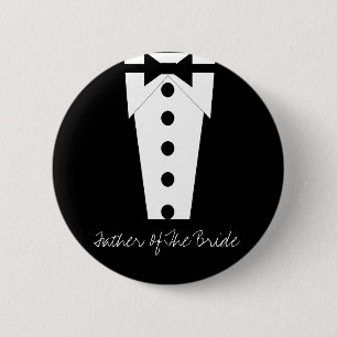 Macaron Rond 5 Cm Père du bouton de jeune mariée