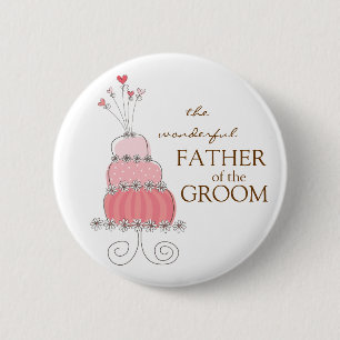 Macaron Rond 5 Cm PÈRE du bouton rose doux de gâteau de mariage de