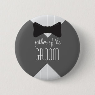 Macaron Rond 5 Cm Père du Groom Bowtie & Stripes