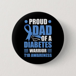Macaron Rond 5 Cm Père Fière D'Un Guerrier Du Diabète T1D Type De Se