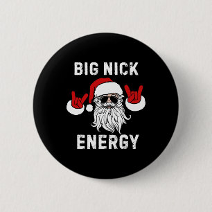 Macaron Rond 5 Cm Père Noël amusant Grande énergie Nick Père Noël Vi