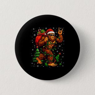 Macaron Rond 5 Cm Père Noël Bigfoot Sapin de Noël Lumières de Noël D