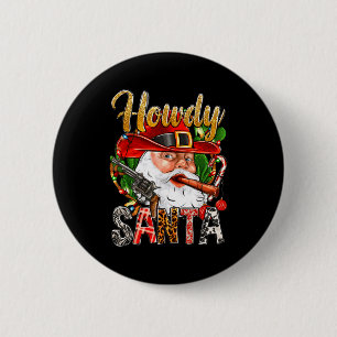 Macaron Rond 5 Cm Père Noël Cowboy Noël Howdy Noël Western Country