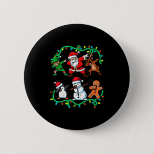 Macaron Rond 5 Cm Père Noël de Noël Elfe Renne Dab Noël Danse Garçon