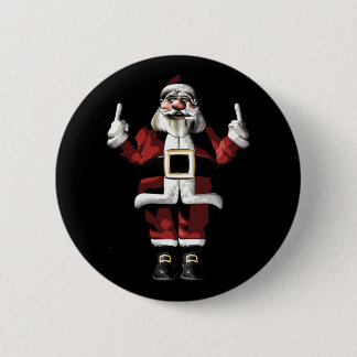 Macaron Rond 5 Cm Père Noël donne le doigt