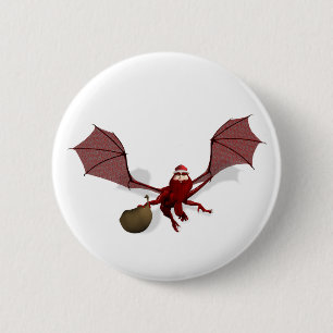 Macaron Rond 5 Cm Père Noël Dragon