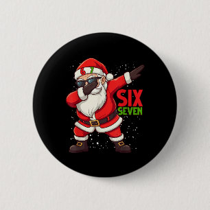 Macaron Rond 5 Cm Père Noël drôle Dab Six Sept Noël 67 Mème Gen Al