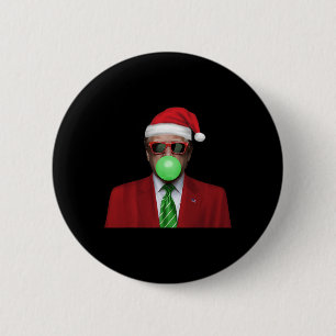 Macaron Rond 5 Cm Père Noël drôle Trump Bubble Gum rend Noël génial