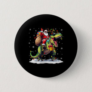 Macaron Rond 5 Cm Père Noël équitation Dinosaur T Rex Christmas Boys