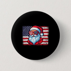 Macaron Rond 5 Cm Père Noël Face Retro Sungles Noël Noël Noël Hommes