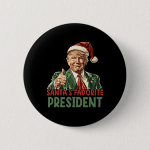 Macaron Rond 5 Cm Père Noël Favorite Président Trump Noël 2024