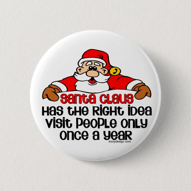 Macaron Rond 5 Cm Père Noël Humour (Devant)