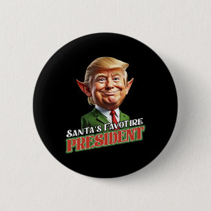 Macaron Rond 5 Cm Père Noël le président favori Donald Trump Elf Chr