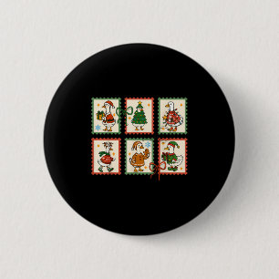 Macaron Rond 5 Cm Père Noël Oie Silly Timbre de Noël Mignon Joyeux O