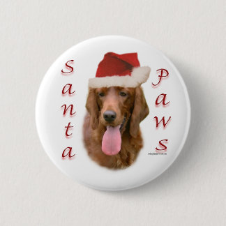 Macaron Rond 5 Cm Père Noël Paws, Setter irlandais