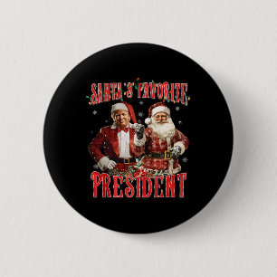 Macaron Rond 5 Cm Père Noël Président favori Funny Trump Noël P